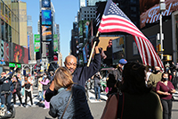 Election celebrations in Times Square, New York, Richard Moore